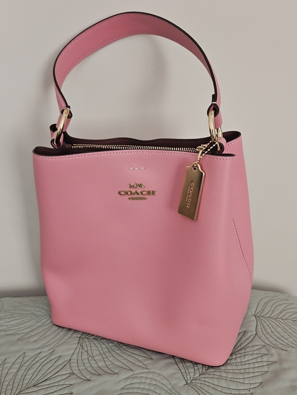 Coach Pink Pebbled Leather Tote